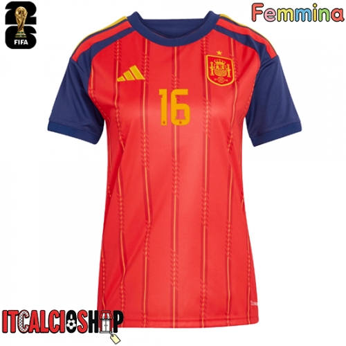 Spagna Rodri Hernandez #16 Prima Maglia Femmina Mondiali 2026 Manica Corta